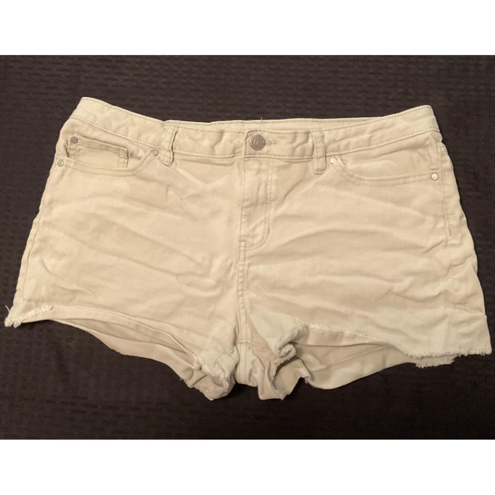LC Lauren Conrad Shorts Womens 12 Green Denim Cutoff Frayed Hem Stretch 5-Pocket